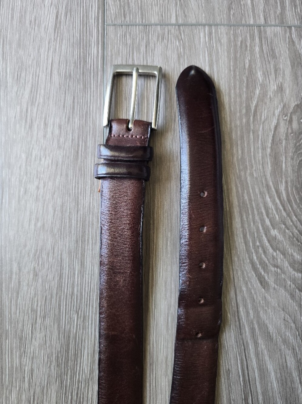 Brown Leather Dress Belt Made in England Genuine Leather Solid Brass Buckle 40